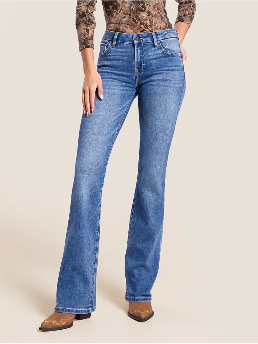 Hidden Ryan Boot Stretch Jeans Women 25 Mid Rise BootCut Denim Retro Comfort